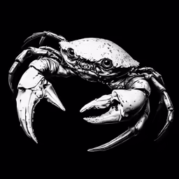 an ink - drawing of a crab