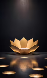 the light sculpture is lit up in a darkened room