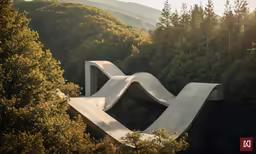 a large curve that is sticking out of the woods