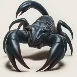 a statue of a crab made of a metal body