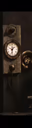 clock on the wall by a large hook