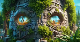 a very unique house in the forest