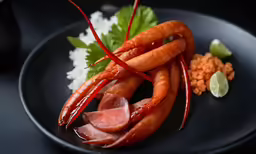 a plate topped with lots of sliced meat