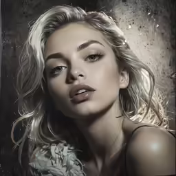 a beautiful blond woman in white makeup
