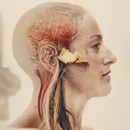an image of a girl with flowers on her hair