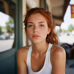 there is a woman in the store and is leaning up against a window
