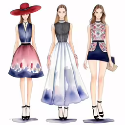 three girls are walking around the runway in fashion