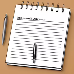 a notebook with a magnet and pen