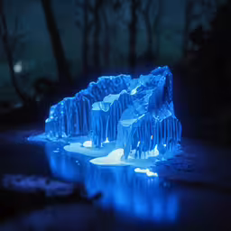 four small ice sculptures sitting on top of a table