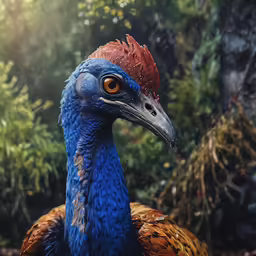 a very colorful bird that is standing in the grass