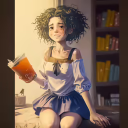 the girl is holding a glass and posing for a photo