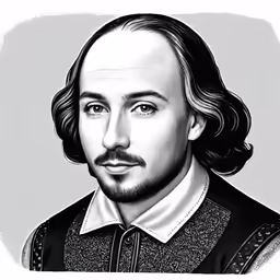 a black and white drawing of a man in a sweater