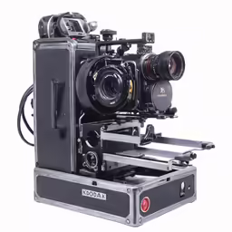 an antique camera with two lenses