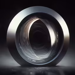 close up of the lens on top of the mirror