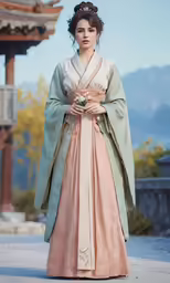 the woman in an oriental kimono