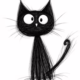 an animal drawn by ink in black and white