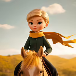 a doll riding on the back of a horse