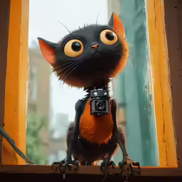 a cat with an orange and black body wearing an orange outfit