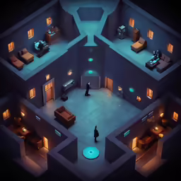 a person stands in the middle of a room
