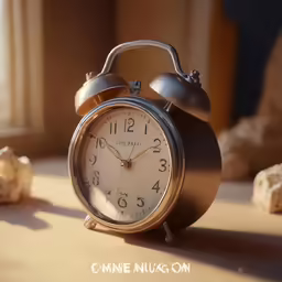 an old alarm clock sitting on top of a table