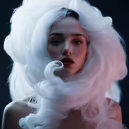 a very pretty white haired lady with big hair