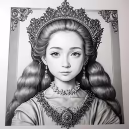 a painting of a young girl in costume