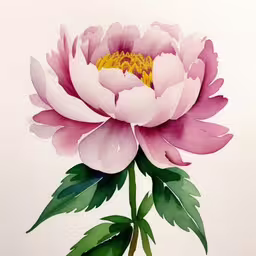 a painting of a flower on paper,pink flowers are shown on a white background