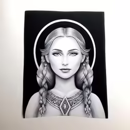 a painting of a woman with long blonde hair wearing a crown