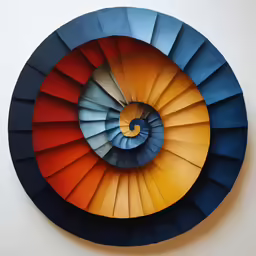 a clock with colorful papers and circles around it