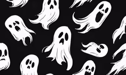 a bunch of ghostly ghost heads