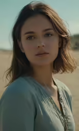 a young girl standing in a desert area