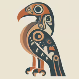 the bird is painted on top of the skateboard