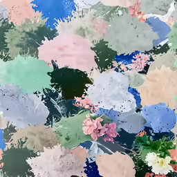 this is a floral pattern of colored paint