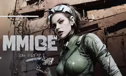 a woman wearing a futuristic outfit with a gun