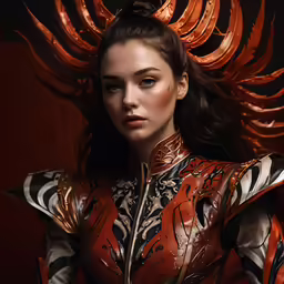 a woman in costume that is very futuristic looking