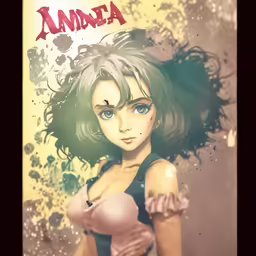 there is a drawing of an anime character