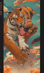 a large tiger that is on the ground