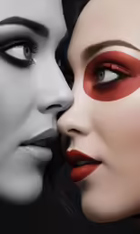 two woman in face paint make up for makeup