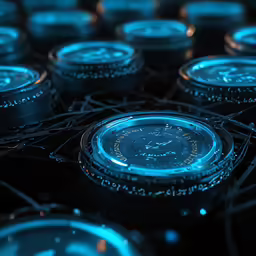 there are many metal items on a black table