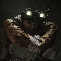 a man is reaching for a newspaper in front of him