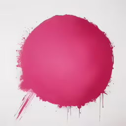 bright pink paint splattered on the top of a white wall