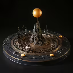 a model clock with many pieces of machinery in it