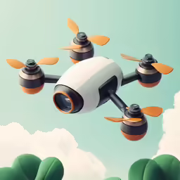 an animation flying over some trees and clouds