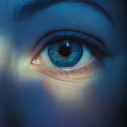 an blue eyes looking in to the distance