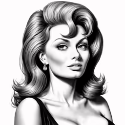 the illustration of a lady in black and white