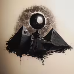 the image shows a tripod that has been set against a wall