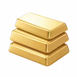 three gold bars with some sort of shape