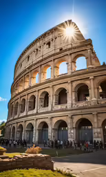 the sun shines through a window of an ancient building
