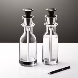 a couple of bottles sitting on top of a table