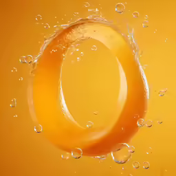an orange with a little bubbles in it